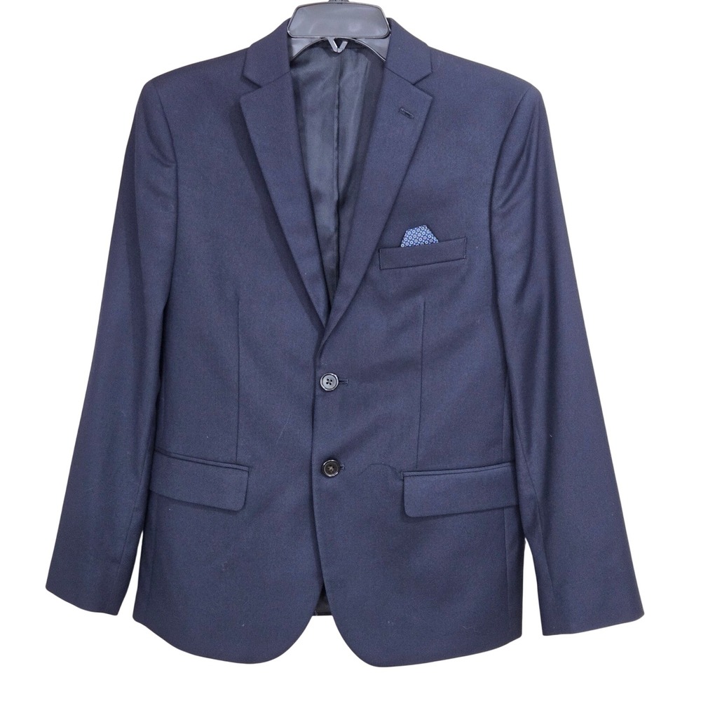 Lauren Ralph‎ Lauren Blazer Kids 16R Navy Blue Two Button Suit Jacket Stretch